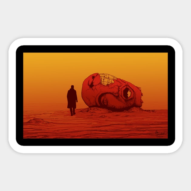 2049 - THE HEAD Sticker by HalHefner